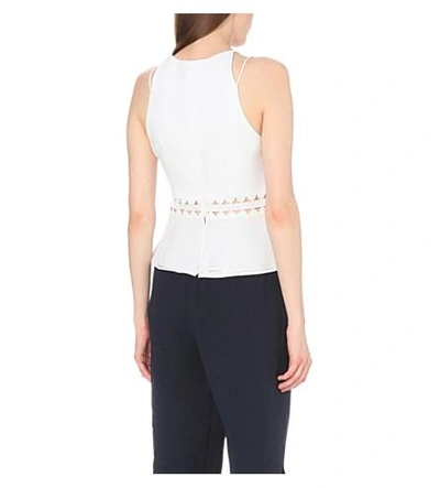 Shop Jonathan Simkhai Lace-up Crepe Top In White