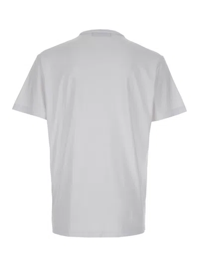 Dsquared2 White T-shirt With Logo Print On The Front In Cotton Man In White
