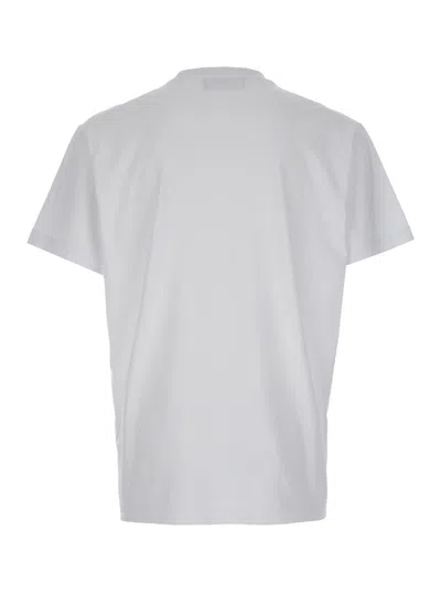 Dsquared2 White Crewneck T-shirt With Logo Lettering On The Front In White