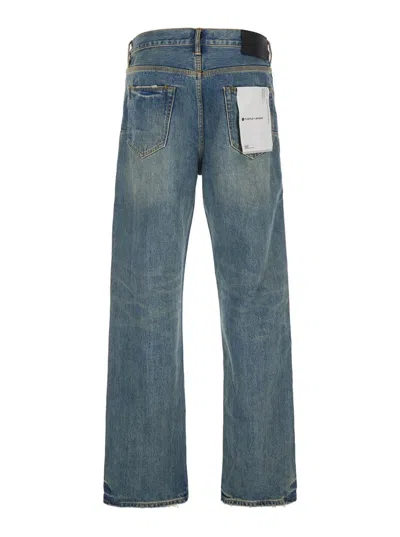 Purple Brand 'hadley Vintage' Blue Jeans With Ripped Detail On The Front And Logo Patch On The Rear In Blue