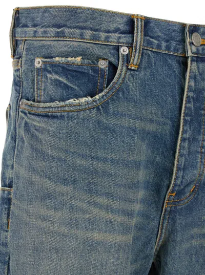 Purple Brand 'hadley Vintage' Blue Jeans With Ripped Detail On The Front And Logo Patch On The Rear In Blue