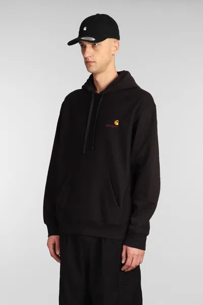 Carhartt -wip Hooded American Script Sweatshirt In Black