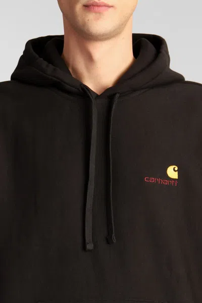 Carhartt -wip Hooded American Script Sweatshirt In Black