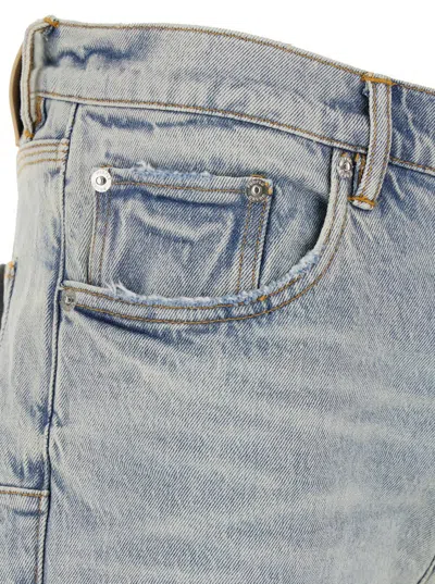 Purple Brand Light Blue Jeans With Belt Loops And Logo Patch On The Rear In Blue
