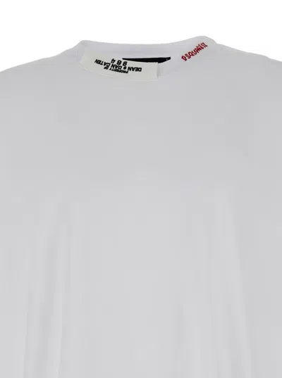 Dsquared2 White T-shirt With Logo Lettering In White