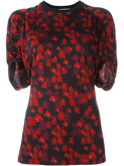 Givenchy Floral Print Jersey Top In Red