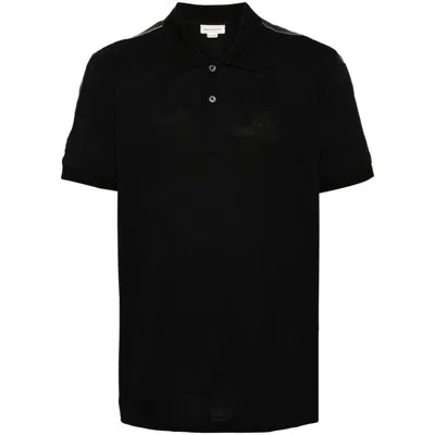Alexander Mcqueen Organic Cotton Piquet Polo Shirt In Black