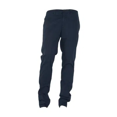 Made In Italy Blue Cotton Trousers In Blue
