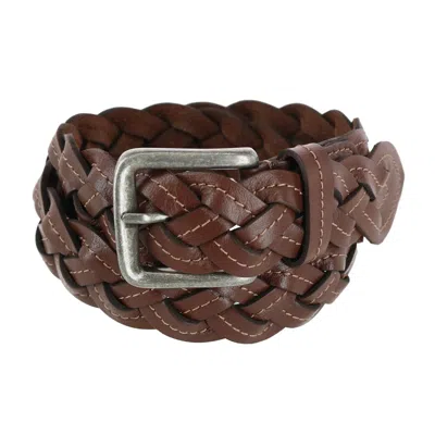 Cowgirls Rock Women's Braided Leather Belt With Contrast Stitching In Brown