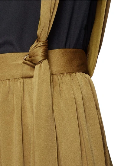 Shop Lanvin Knotted Suspender Crepe Maxi Skirt