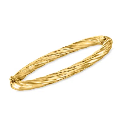 Ross-simons Italian 6mm 18kt Gold Over Sterling Twisted Bangle Bracelet In Multi