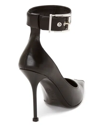 Alexander Mcqueen 105mm Metallic Toe-cap Detail Pumps In Black