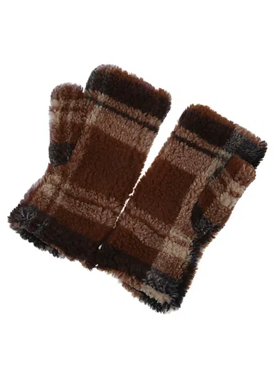 Alpo Check Motif Muffs In Brown
