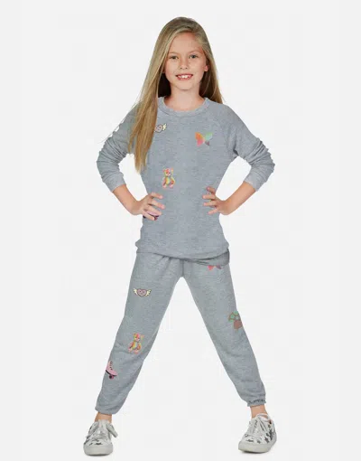 Lauren Moshi X Sticker Beans Mouse Allover Sticker Beans In Heather Grey