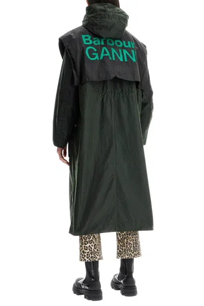 Barbour Waxed Cotton Parka Jacket In Green
