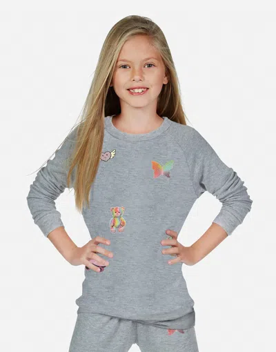 Lauren Moshi X Sticker Beans Rocky Allover Sticker Beans In Heather Grey