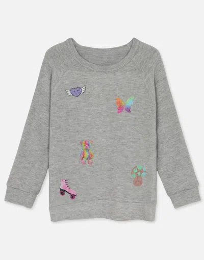 Lauren Moshi X Sticker Beans Rocky Allover Sticker Beans In Heather Grey