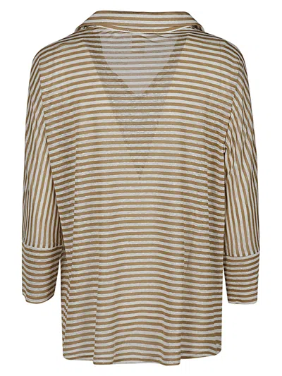 C-zero Shirt C Zero Shirt Striped Polo Shirt In Beige