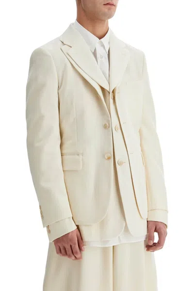 Comme Des Garçons Homme Deux Comme Des Garcons Homme Plus Men's Double Layer Wool Blazer For Men In Neutral