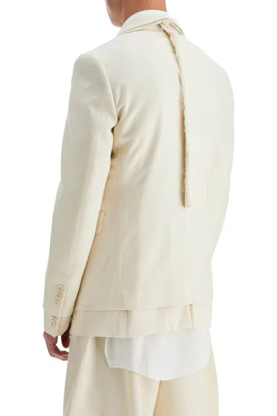Comme Des Garçons Homme Deux Comme Des Garcons Homme Plus Men's Double Layer Wool Blazer For Men In Neutral