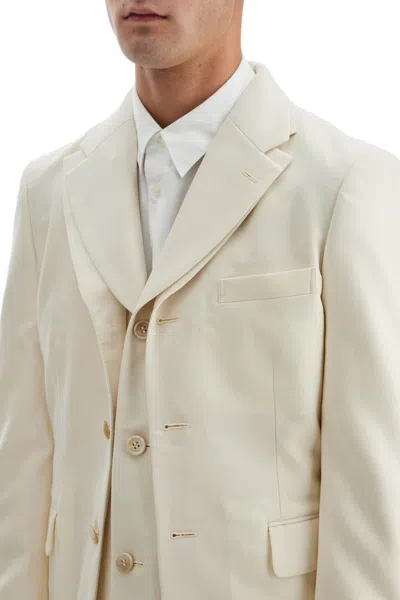 Comme Des Garçons Homme Deux Comme Des Garcons Homme Plus Men's Double Layer Wool Blazer For Men In Neutral
