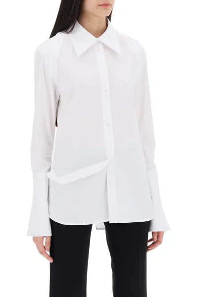 Courrèges Camicia In Popeline Di Cotone Modulare In White