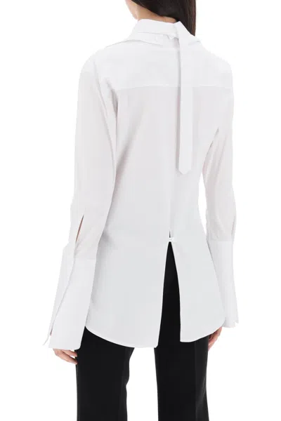 Courrèges Camicia In Popeline Di Cotone Modulare In White