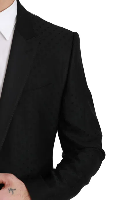 Dolce & Gabbana Black Single Breasted Formal Wool Blazer In Black
