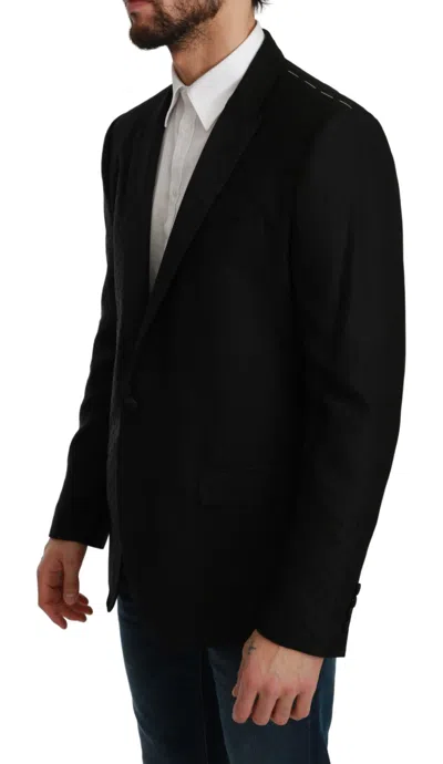 Dolce & Gabbana Black Single Breasted Formal Wool Blazer In Black
