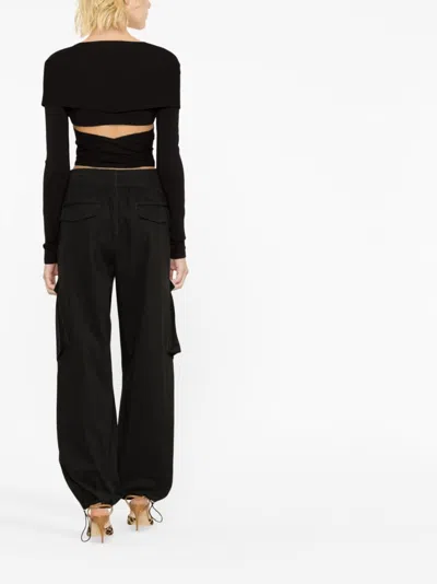 Dolce & Gabbana Wrap Cut-out Tie Detail Top In Black