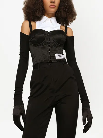 Dolce & Gabbana Layered-shirt Corset In Black