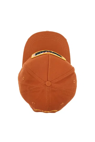 Dsquared2 Men's Baseball Cap With Logo Patch In Brown