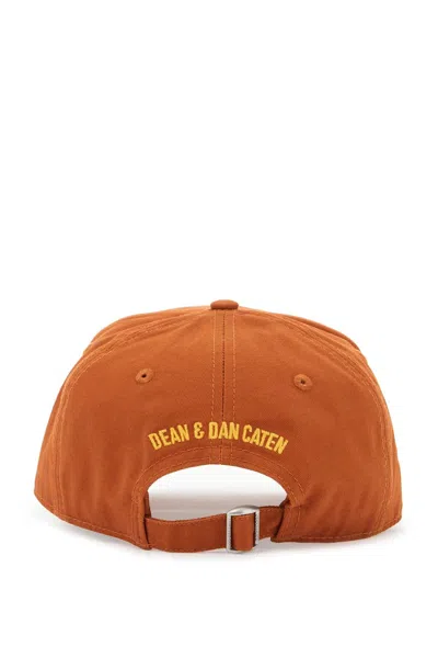 Dsquared2 Men's Baseball Cap With Logo Patch In Brown