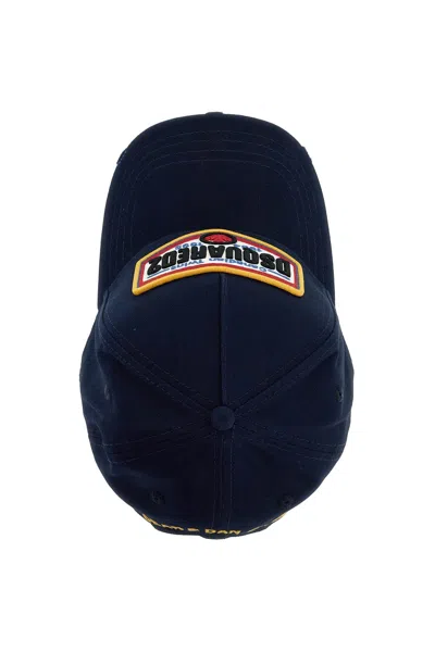 Dsquared2 Cappello Baseball In Gabardine Di Cotone In Blue