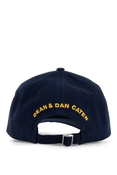 Dsquared2 Cappello Baseball In Gabardine Di Cotone In Blue
