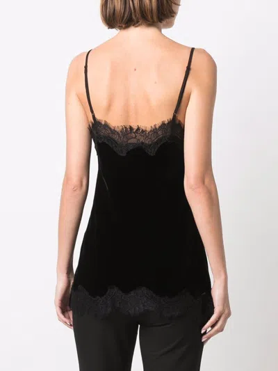 Gold Hawk Black Sleeveless Top With Adjustable Spaghetti Straps And Floral Emellishment In Black