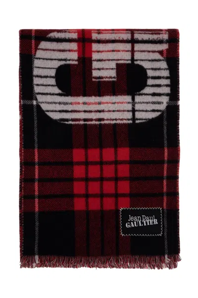 Jean Paul Gaultier Sciarpa In Lana Tartan In Red
