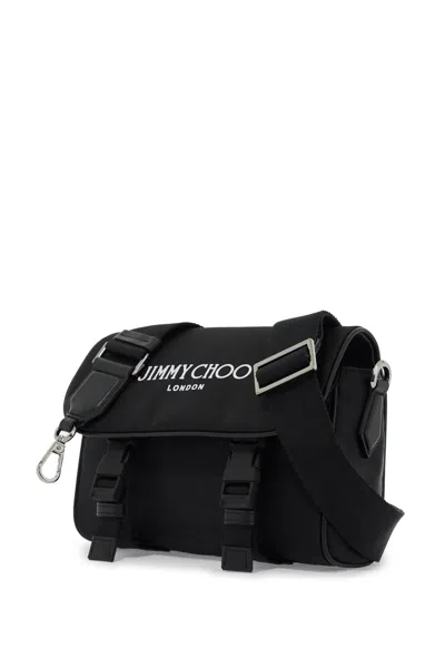 Jimmy Choo Men's Nylon Crossbody Bag Eli With Shoulder In Black