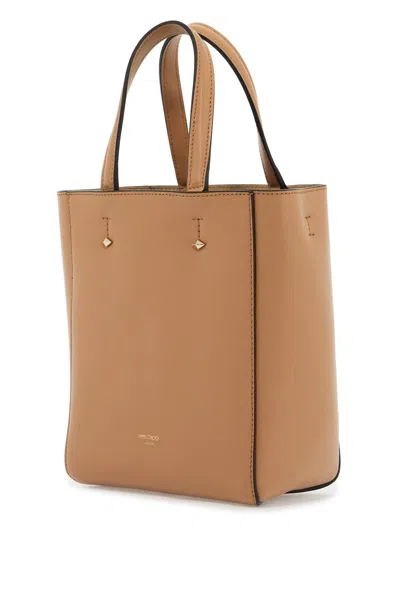 Jimmy Choo Smooth Leather Lenny N/s Tote Bag. In Beige