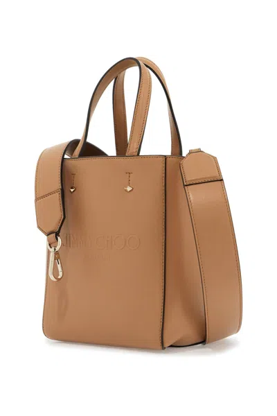 Jimmy Choo Smooth Leather Lenny N/s Tote Bag. In Beige