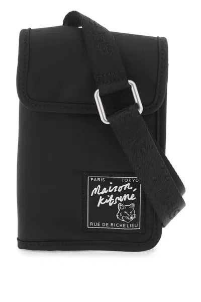 Maison Kitsuné Maison Kitsune Men's Shoulder Bag The Traveller P In Black