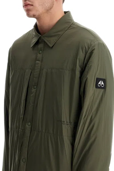 Moose Knuckles Ash Nylon Shirt-style Jacket In Green
