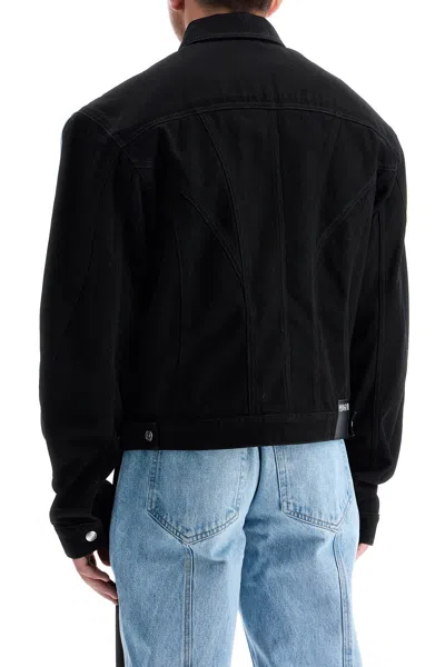 Mugler Two-tone Denim Jacket In Blue
