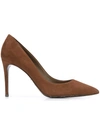 Dolce & Gabbana 85mm Suede Pumps With Leopard Sole, Brown In Brown