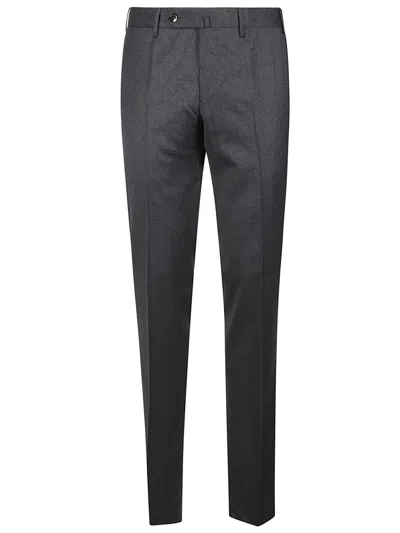 Pt Torino Wool Trousers With Concealead Closure In Grey