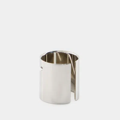 Alexander Mcqueen Silver-tone Identity Tag Logo-engraved Ring
