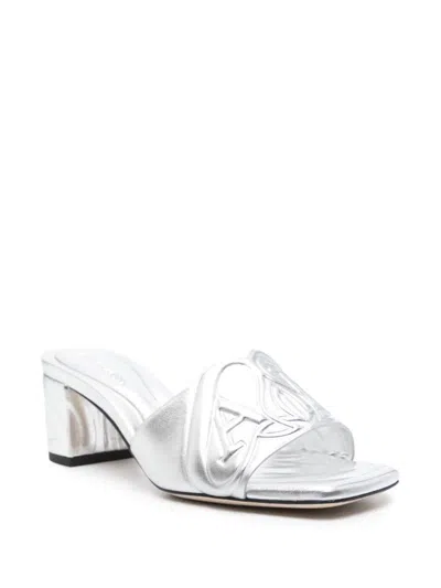 Alexander Mcqueen Alexander Mc Queen Metallic Leather Heel Sandals