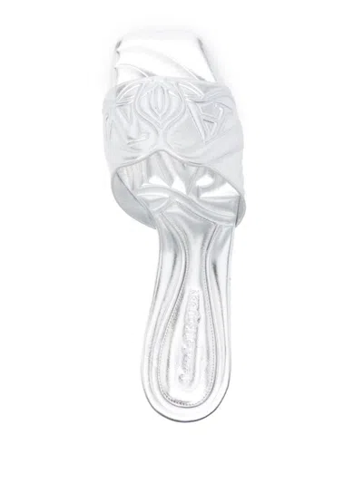 Alexander Mcqueen Alexander Mc Queen Metallic Leather Heel Sandals
