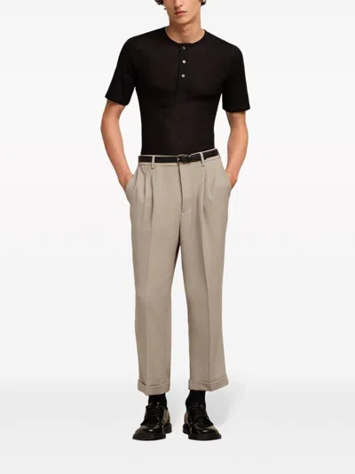 Ami Alexandre Mattiussi Carott Fit Trousers Neutrals For Men
