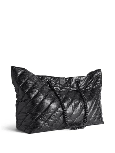 Balenciaga Carry All Crush Leather Tote Handbag